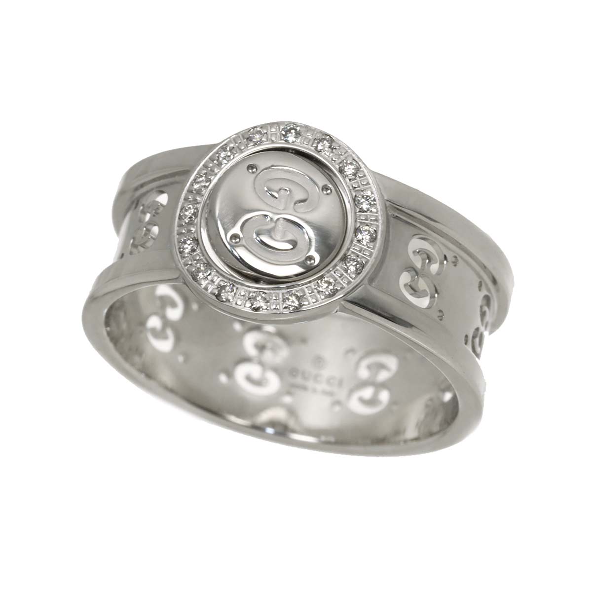 Icon Diamond Ring 18K WG White Gold 750 Size13 6(US)