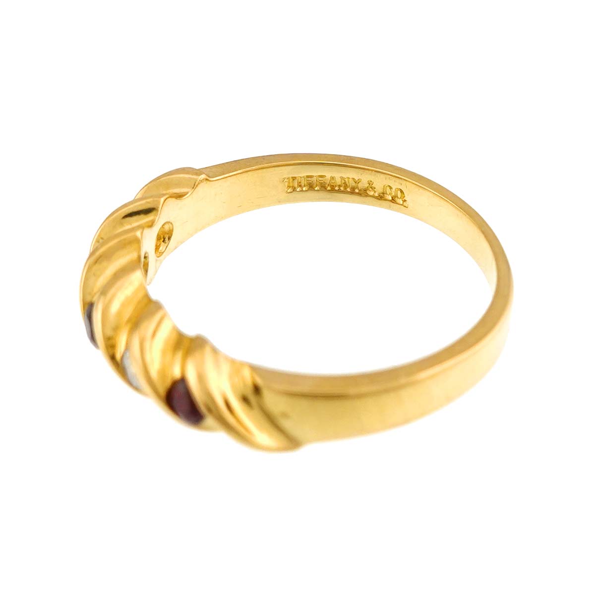 Ruby Diamond Ring 18K YG 750 size5.5-5.75(US)
