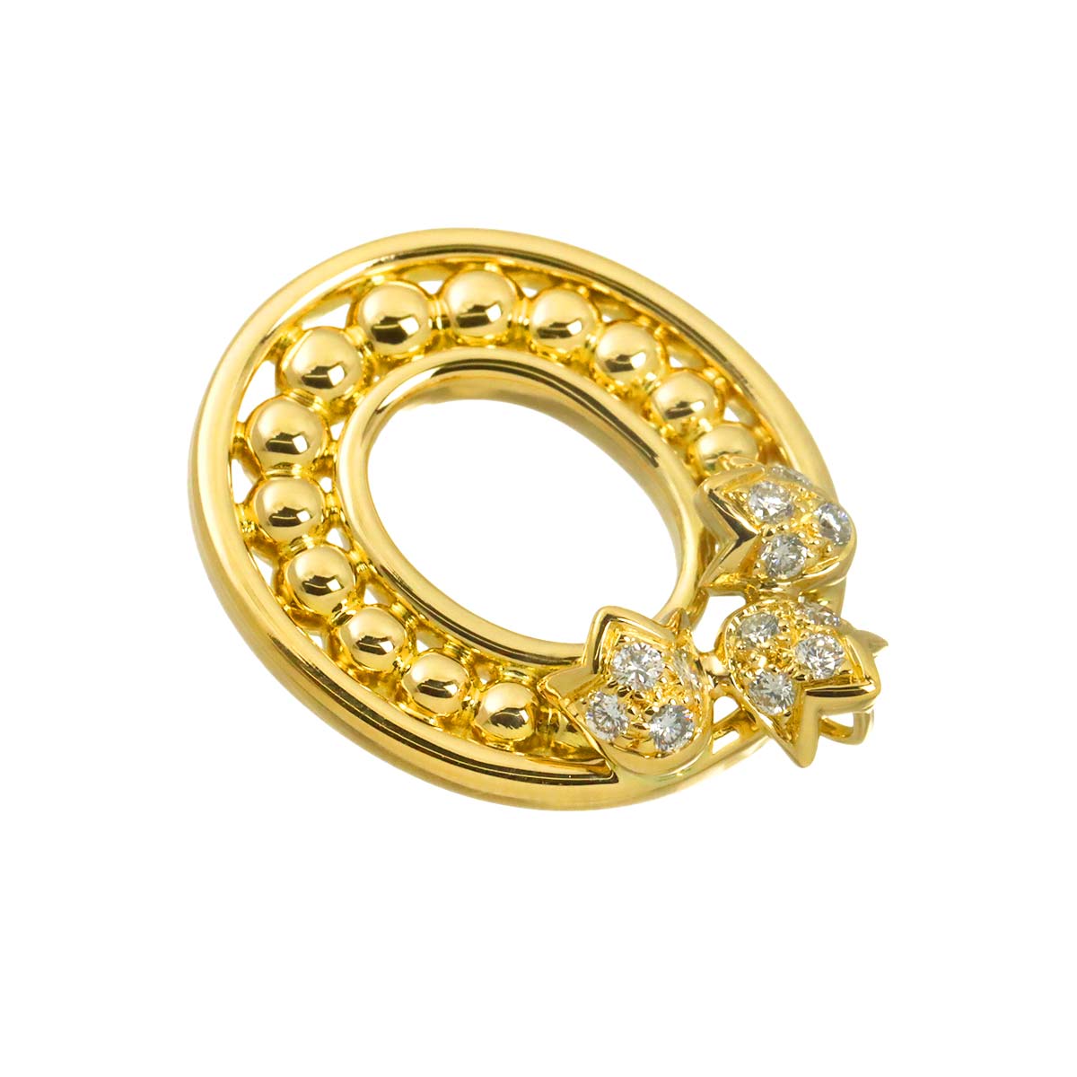 Christian Dior Diamond Pendant Top 18K YG Yellow Gold 750