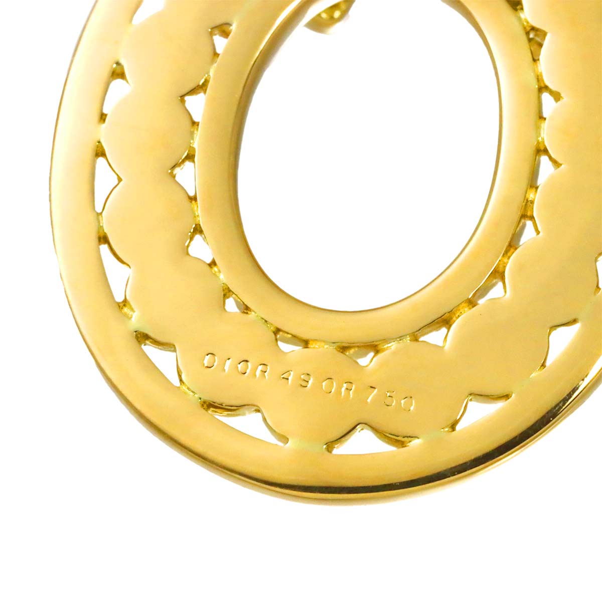 Christian Dior Diamond Pendant Top 18K YG Yellow Gold 750