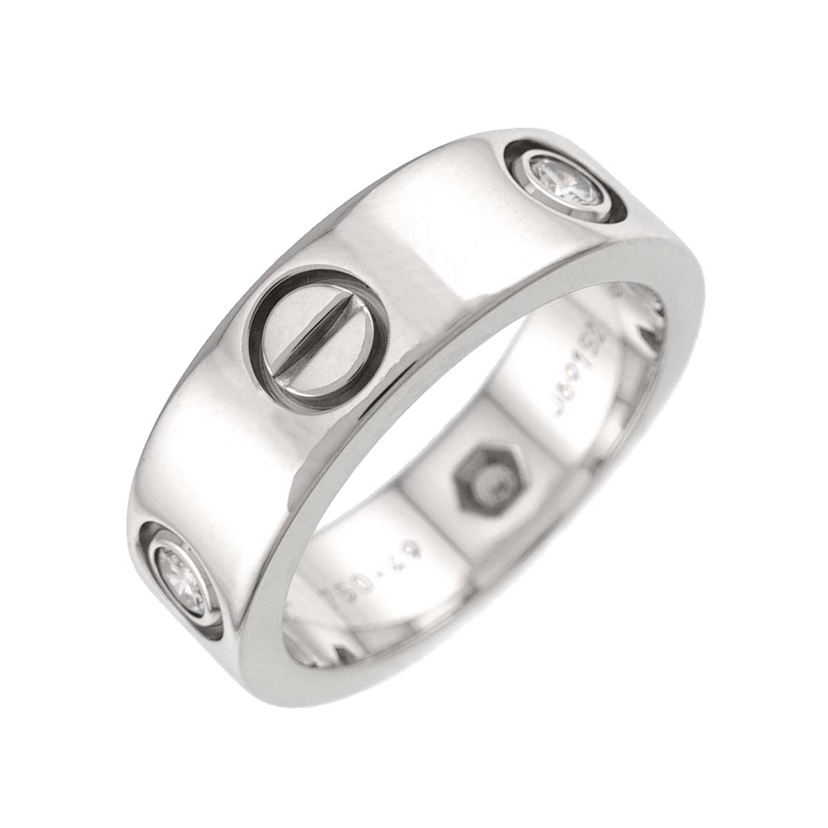 Love Classic Ring Diamond 3P 18K WG 750 size49 4.5-4.75(US)