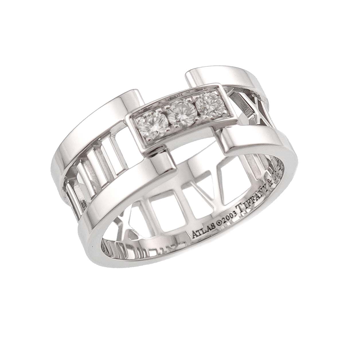 Atlas Diamond Ring 18K White Gold 750 size7.25(US)