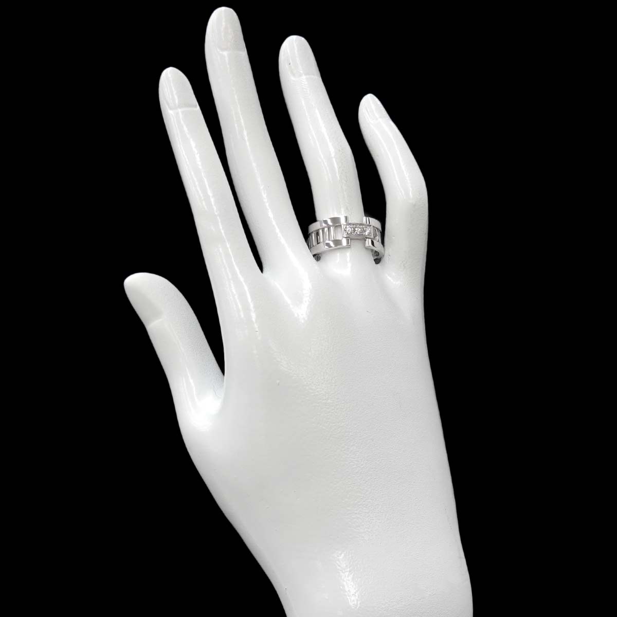 Atlas Diamond Ring 18K White Gold 750 size7.25(US)