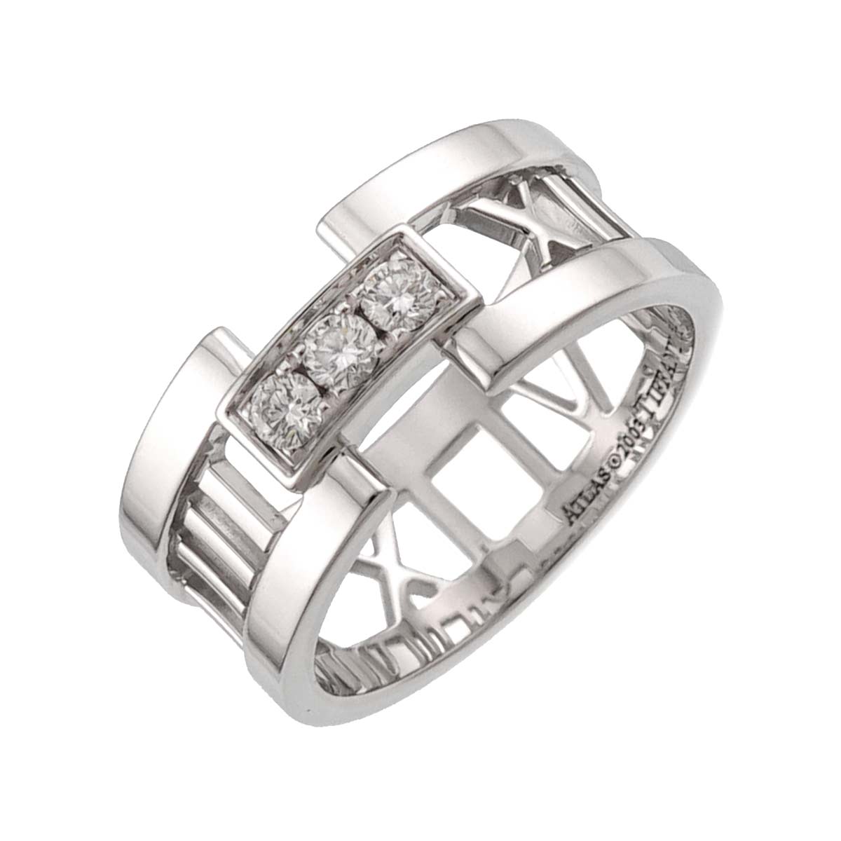 Atlas Diamond Ring 18K White Gold 750 size7.25(US)