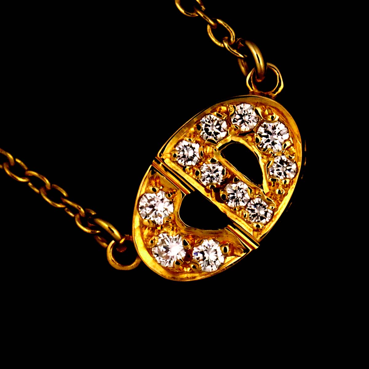 Diamond Necklace 18K Yellow Gold 750