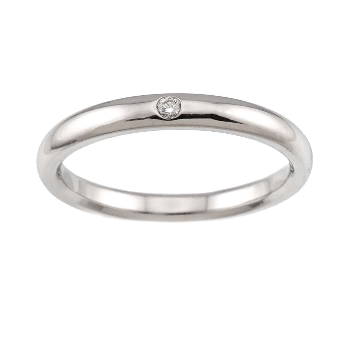Stacking Band Ring Diamond 1P Platinum Size7.5-7.75(US)