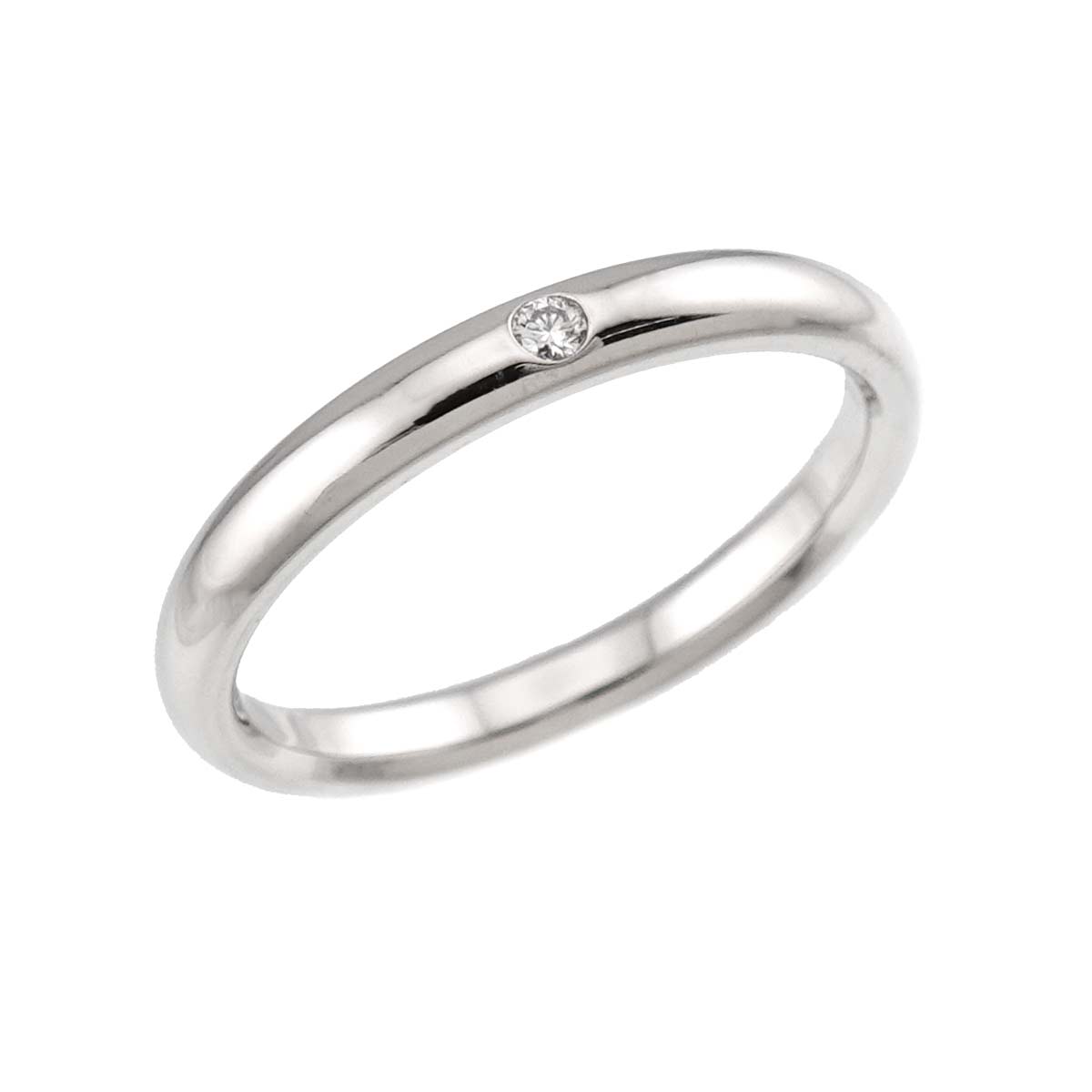 Stacking Band Ring Diamond 1P Platinum Size7.5-7.75(US)