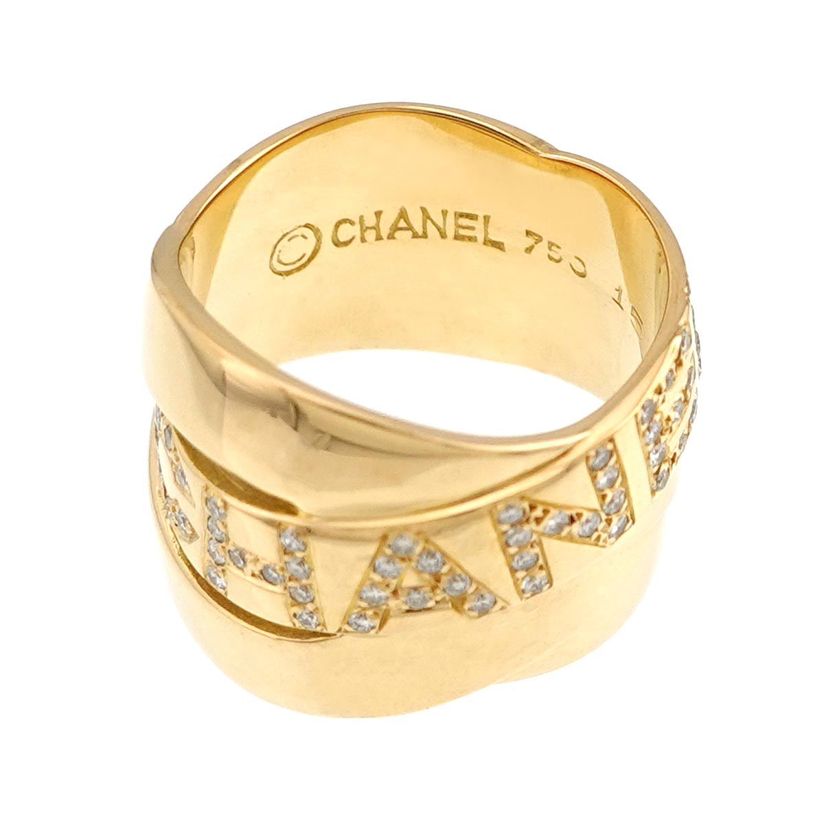 Bolduc Diamond Ring 18K Yellow Gold 750 4-4.5(US)