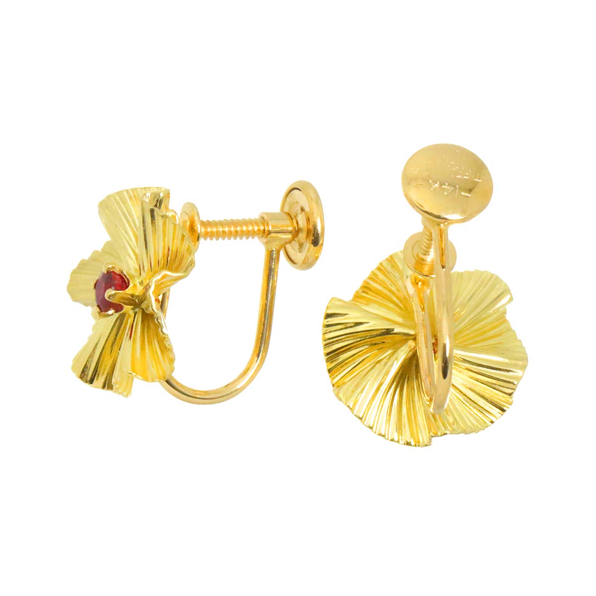 Ruby Earrings 14K Yellow Gold 585