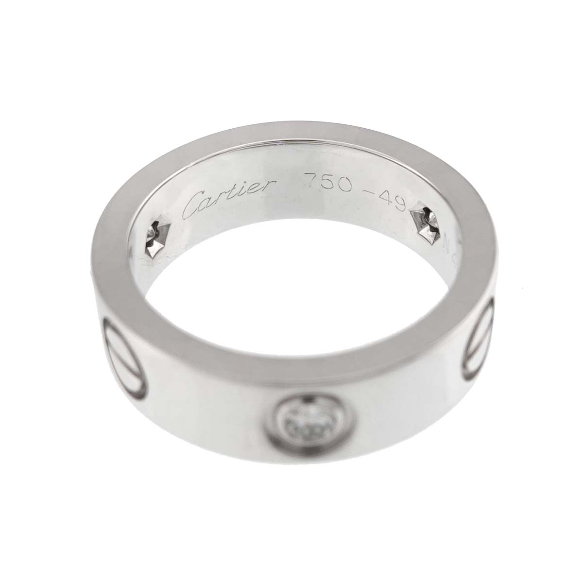 Love Classic Ring Diamond 3P 18K WG 750 size49 4.5-4.75(US)