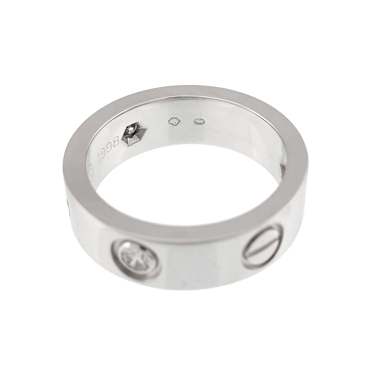 Love Classic Ring Diamond 3P 18K WG 750 size49 4.5-4.75(US)
