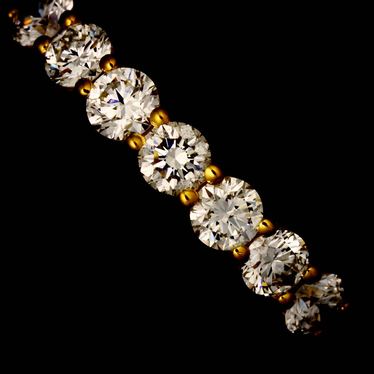 Half Diamond Ring 18K YG 750 size4.5(US)