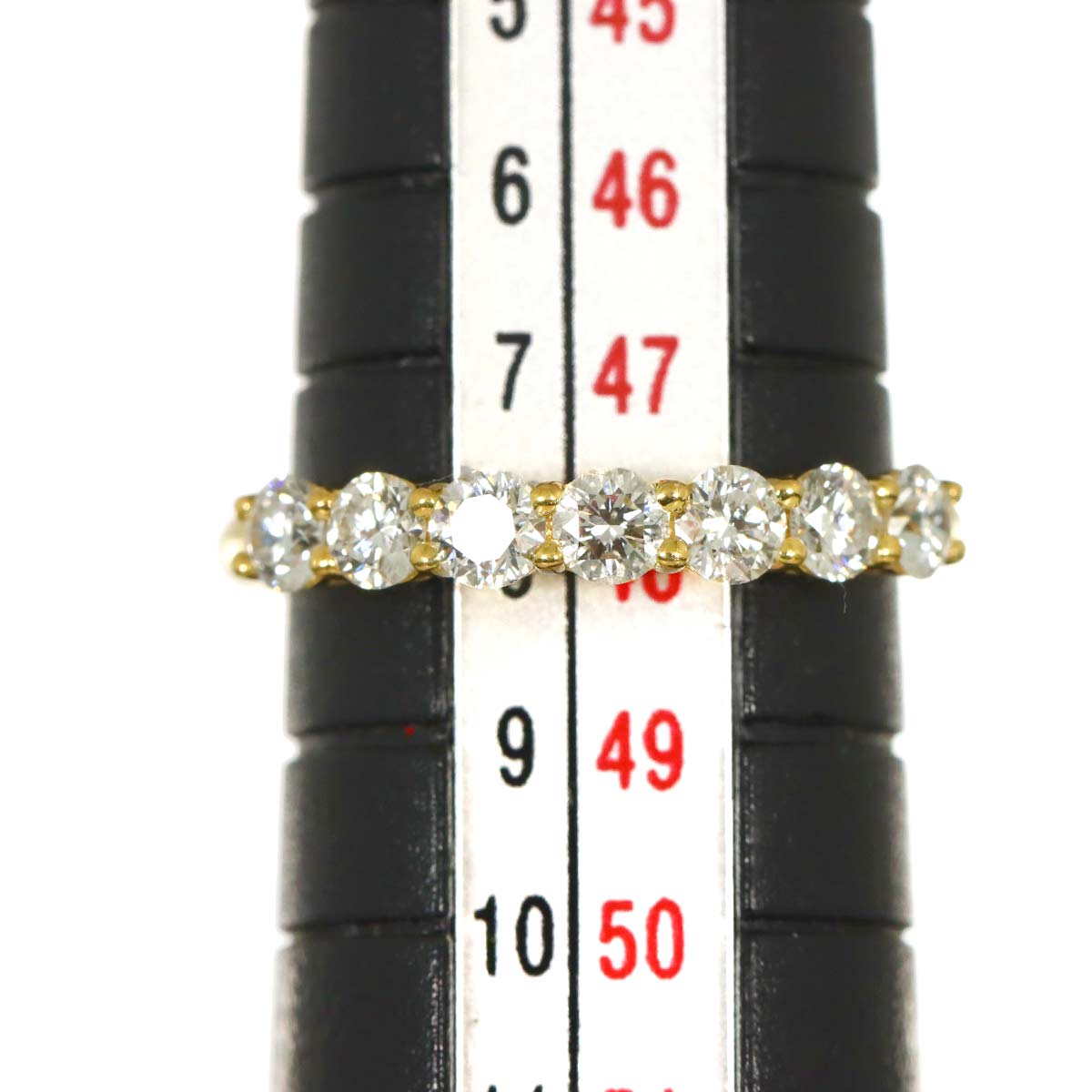 Half Diamond Ring 18K YG 750 size4.5(US)