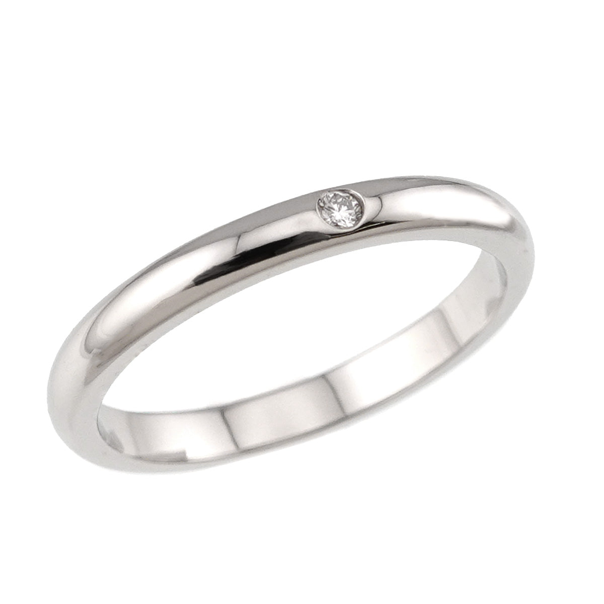 Stacking Band Ring Diamond 1P Pt Size8.25(US)