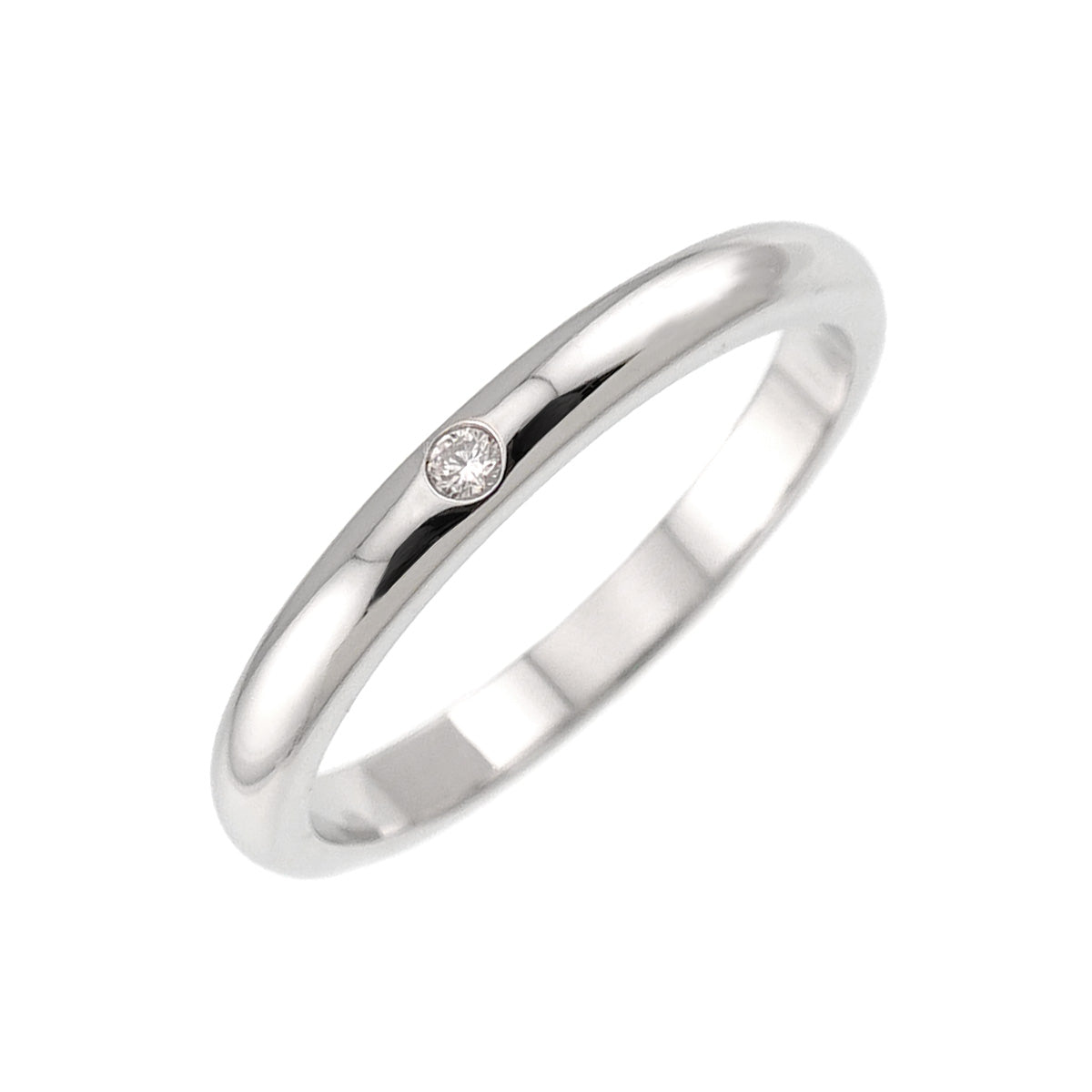 Stacking Band Ring Diamond 1P Pt Size8.25(US)