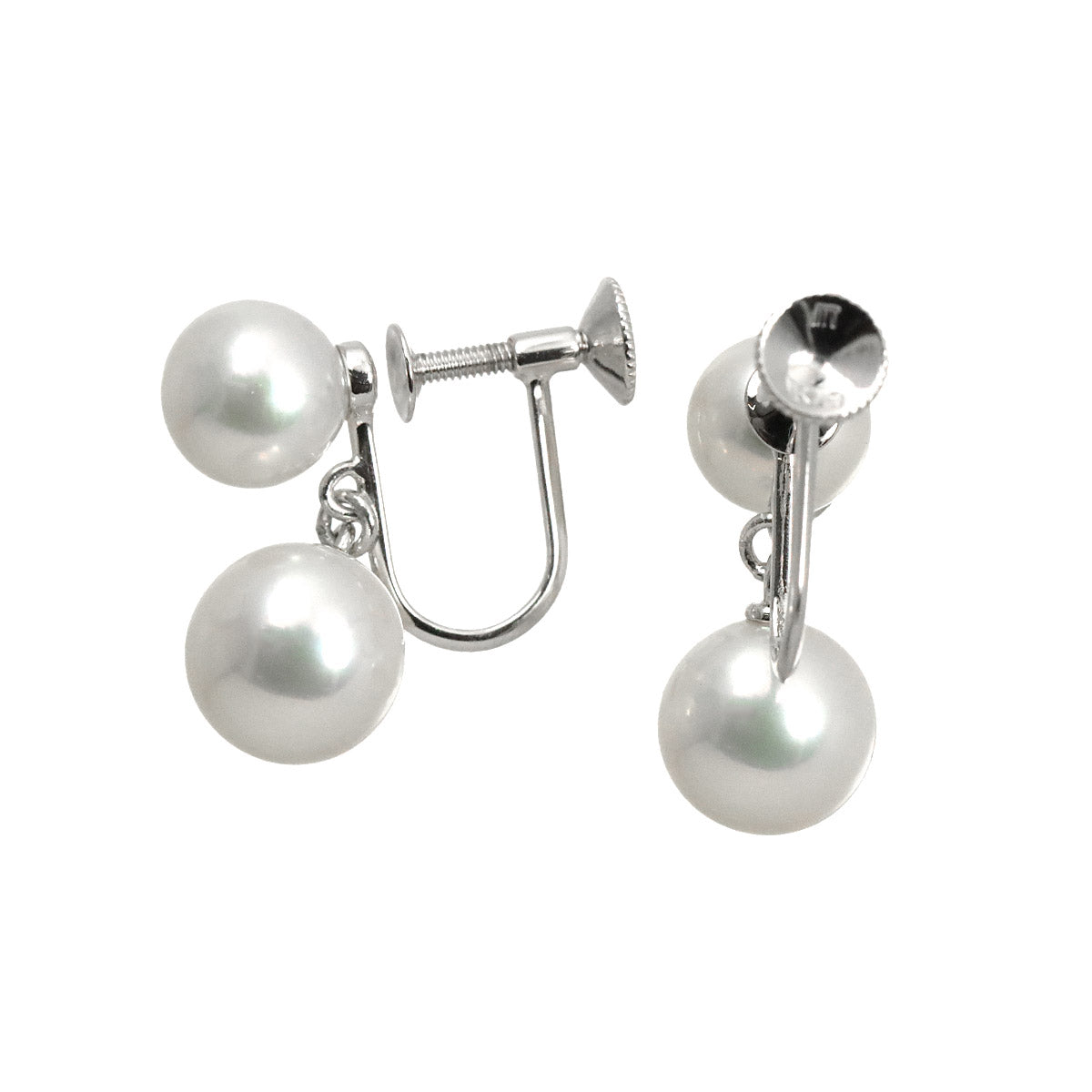 Akoya Pearl 6.3-7.3mm Earrings 18K WG 750