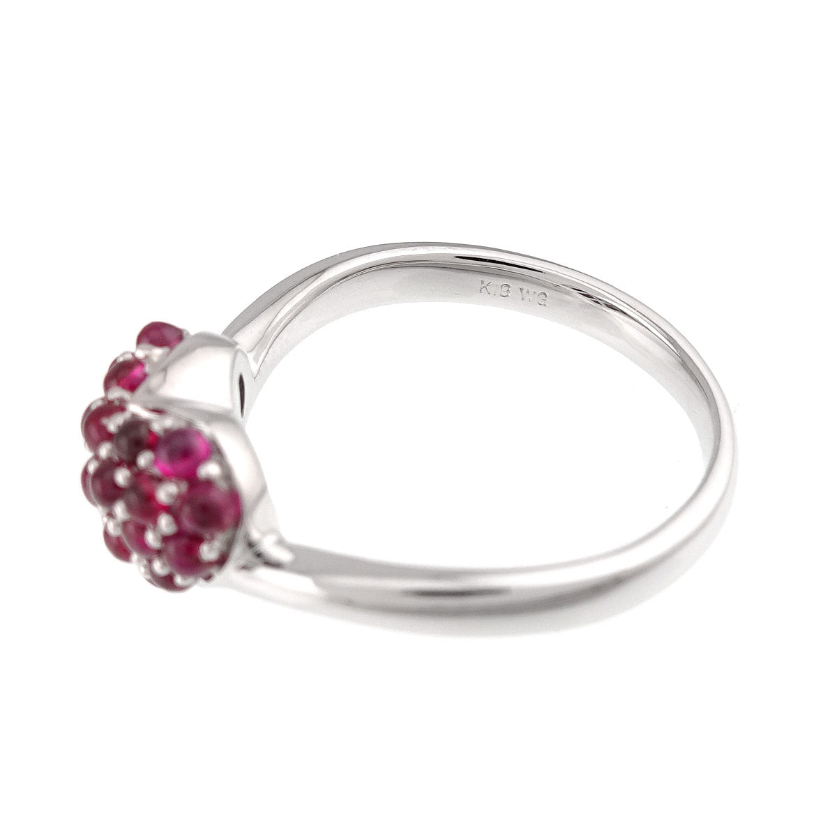 Ruby 1.00ct Ring 18K WG 750 size8-8.25(US)