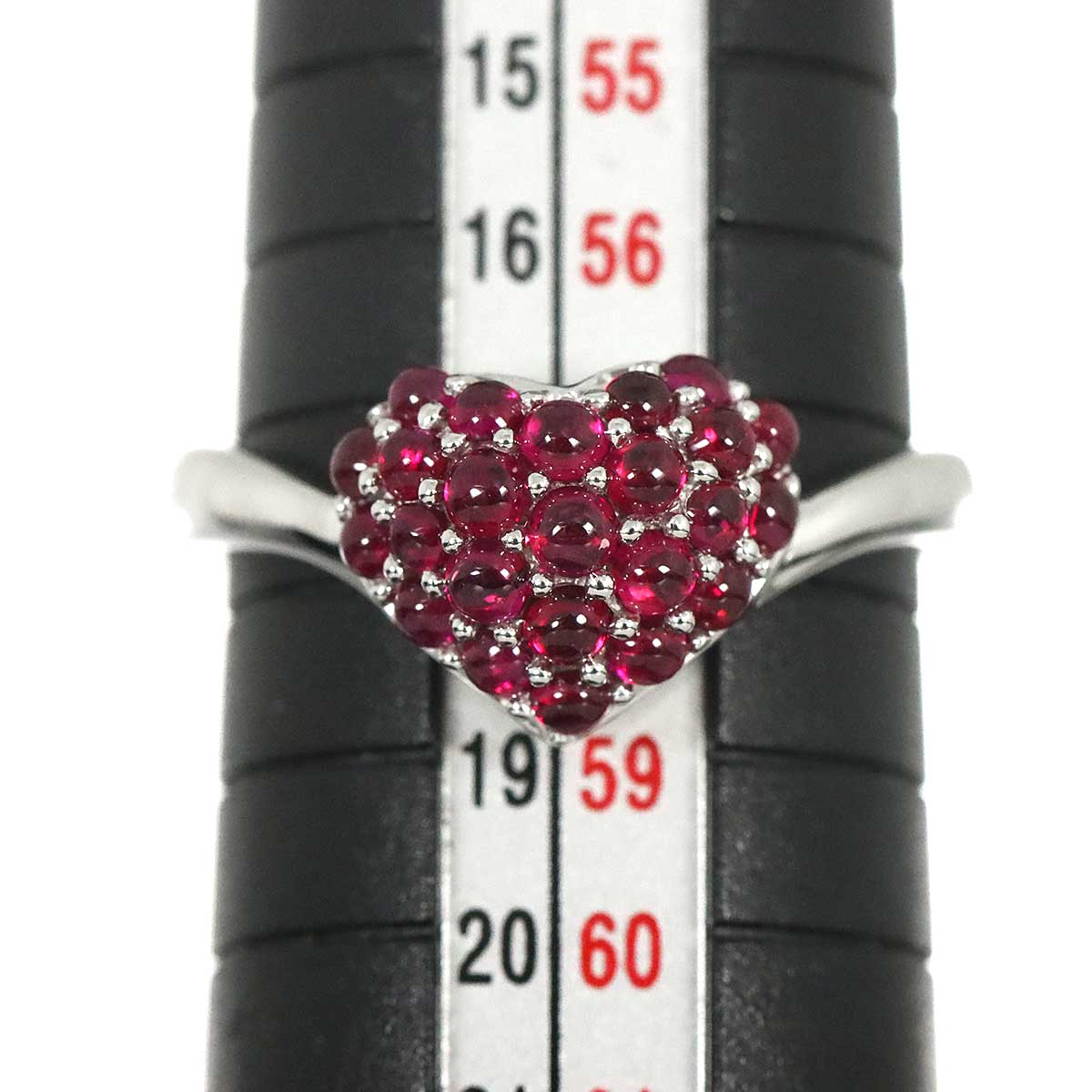 Ruby 1.00ct Ring 18K WG 750 size8-8.25(US)