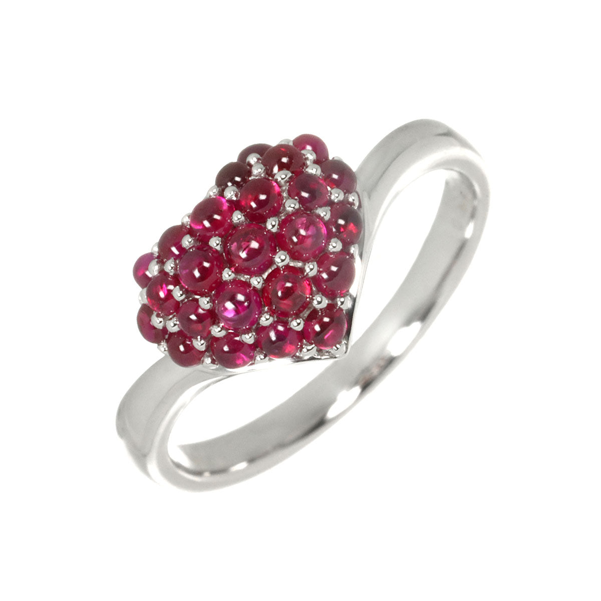 Ruby 1.00ct Ring 18K WG 750 size8-8.25(US)