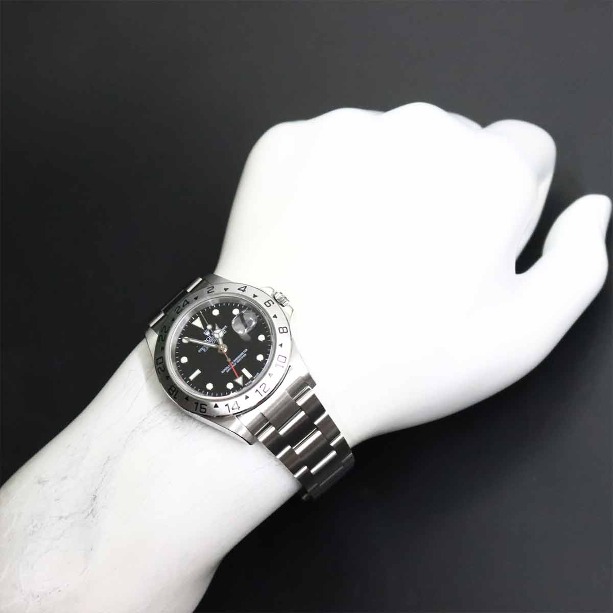 ROLEX Explorer II 16570 Date Serial D Automatic Black Dial Mens Watch