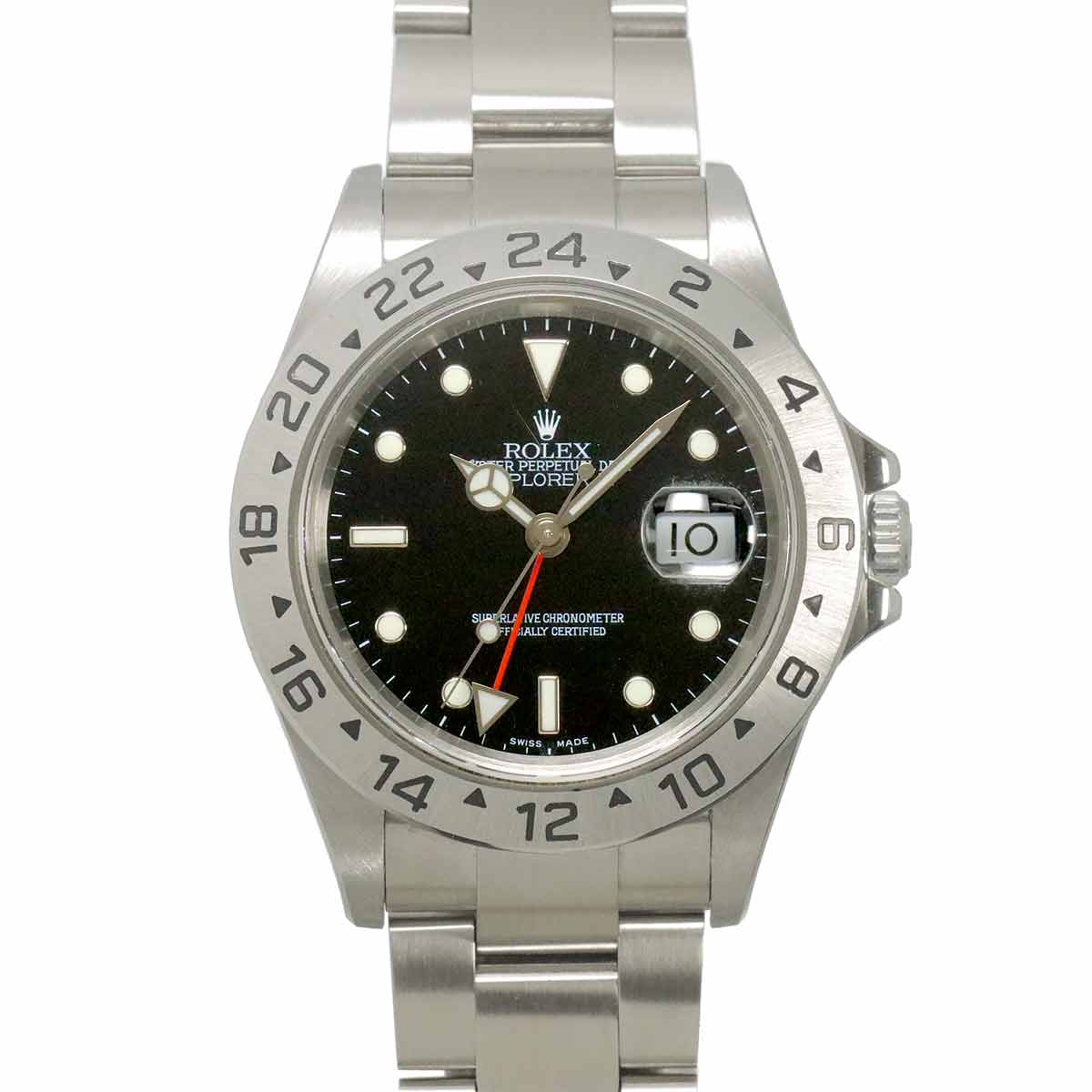 ROLEX Explorer II 16570 Date Serial D Automatic Black Dial Mens Watch
