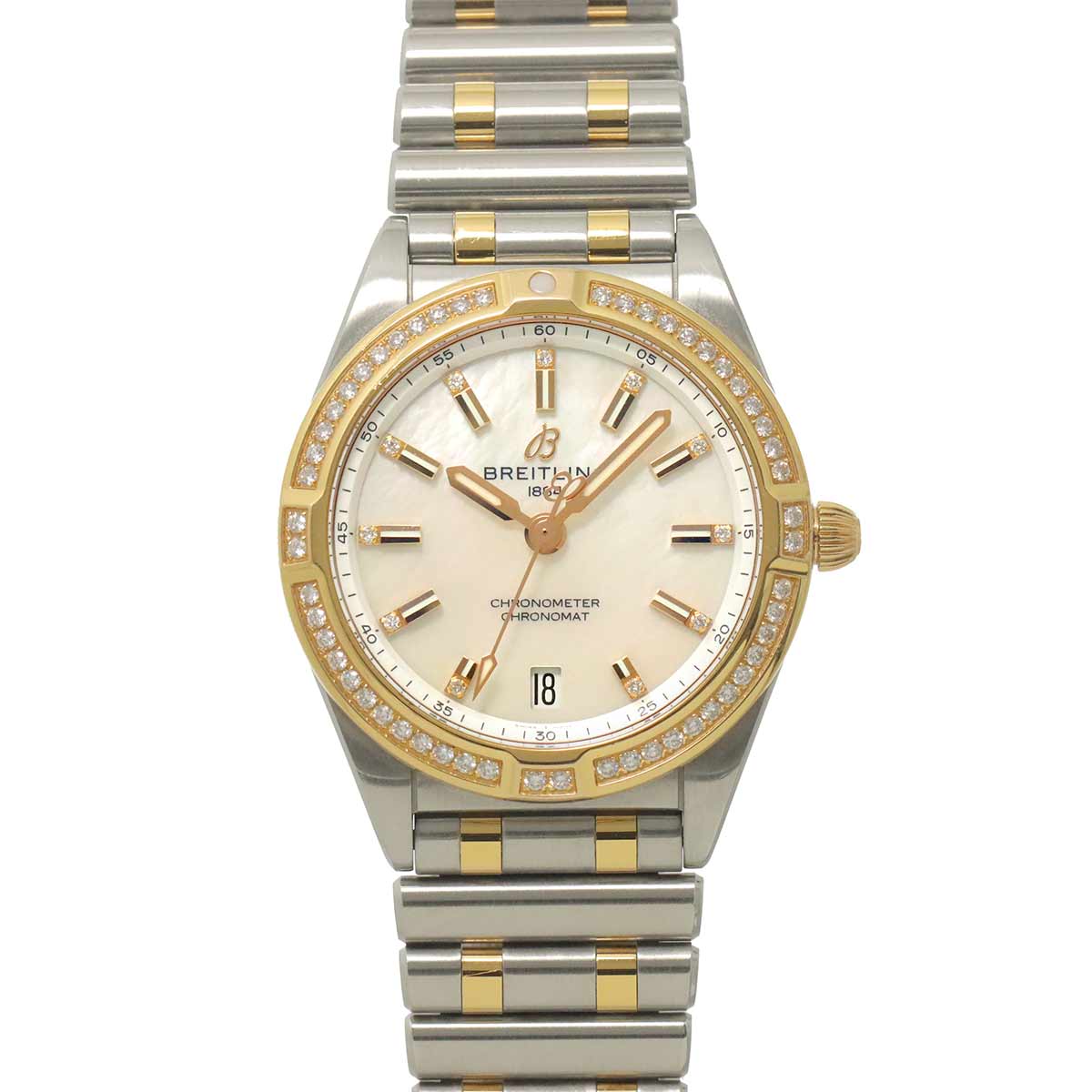 Chronomat 32 U77310 Diamond K18YG Quartz White Shell Dial