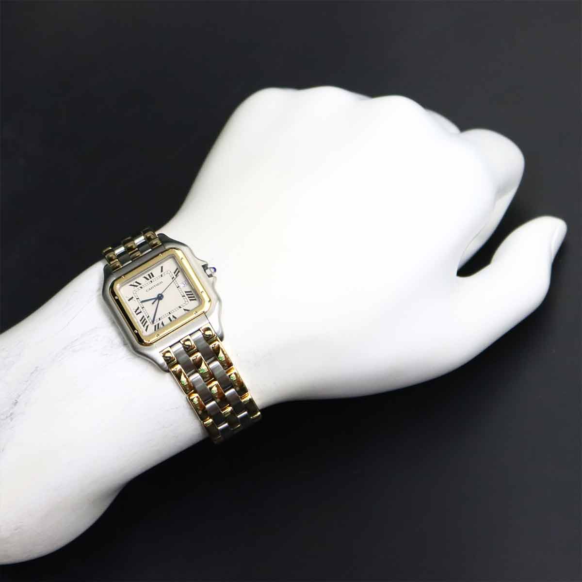 Panthere LM 3Row 83083444 YG Quartz Cream Dial Mens Watch