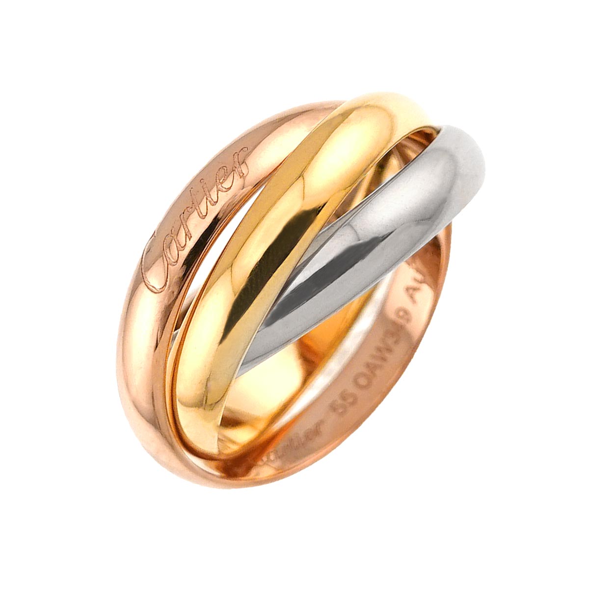 Trinity MM Ring 18K YG WG PG 750 Size55 6.75-7.25(US)