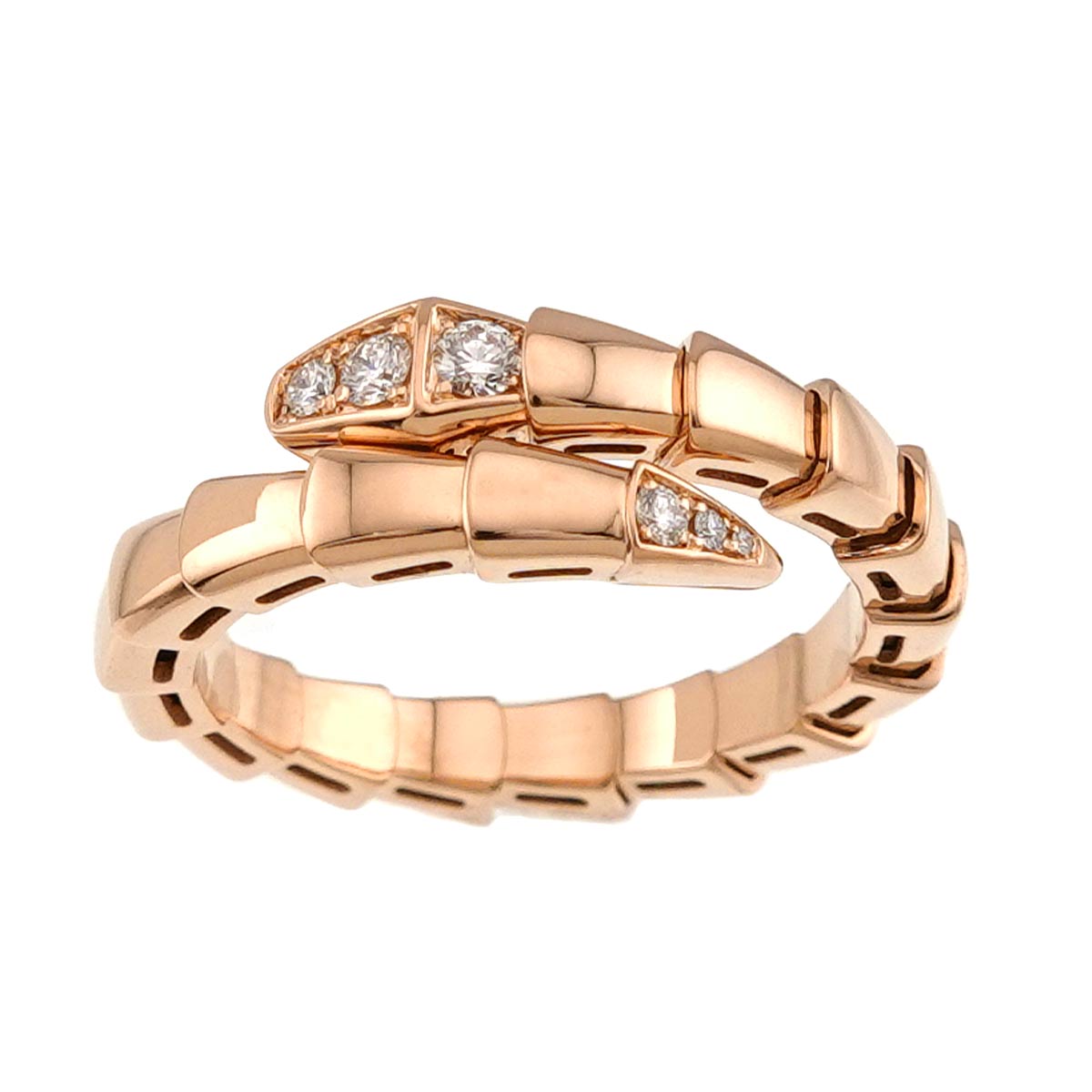 Serpenti Viper Diamond Ring 18K PG 750 size57-59 7.5-7.75(US)