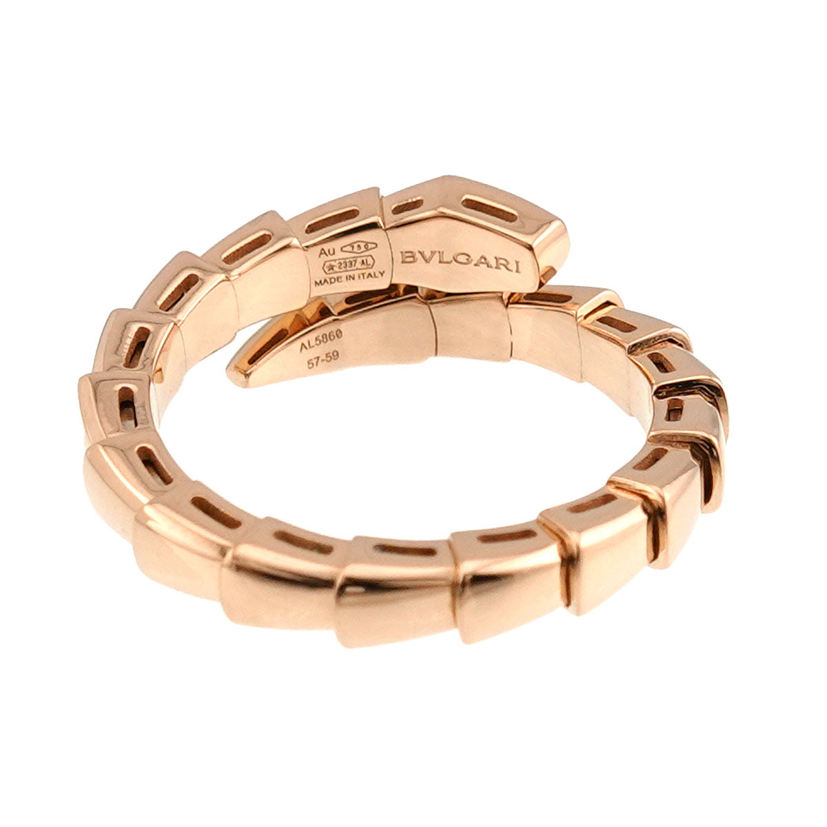 Serpenti Viper Diamond Ring 18K PG 750 size57-59 7.5-7.75(US)