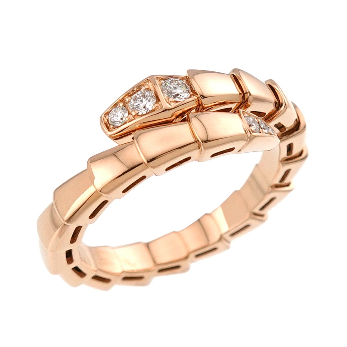 Serpenti Viper Diamond Ring 18K PG 750 size57-59 7.5-7.75(US)