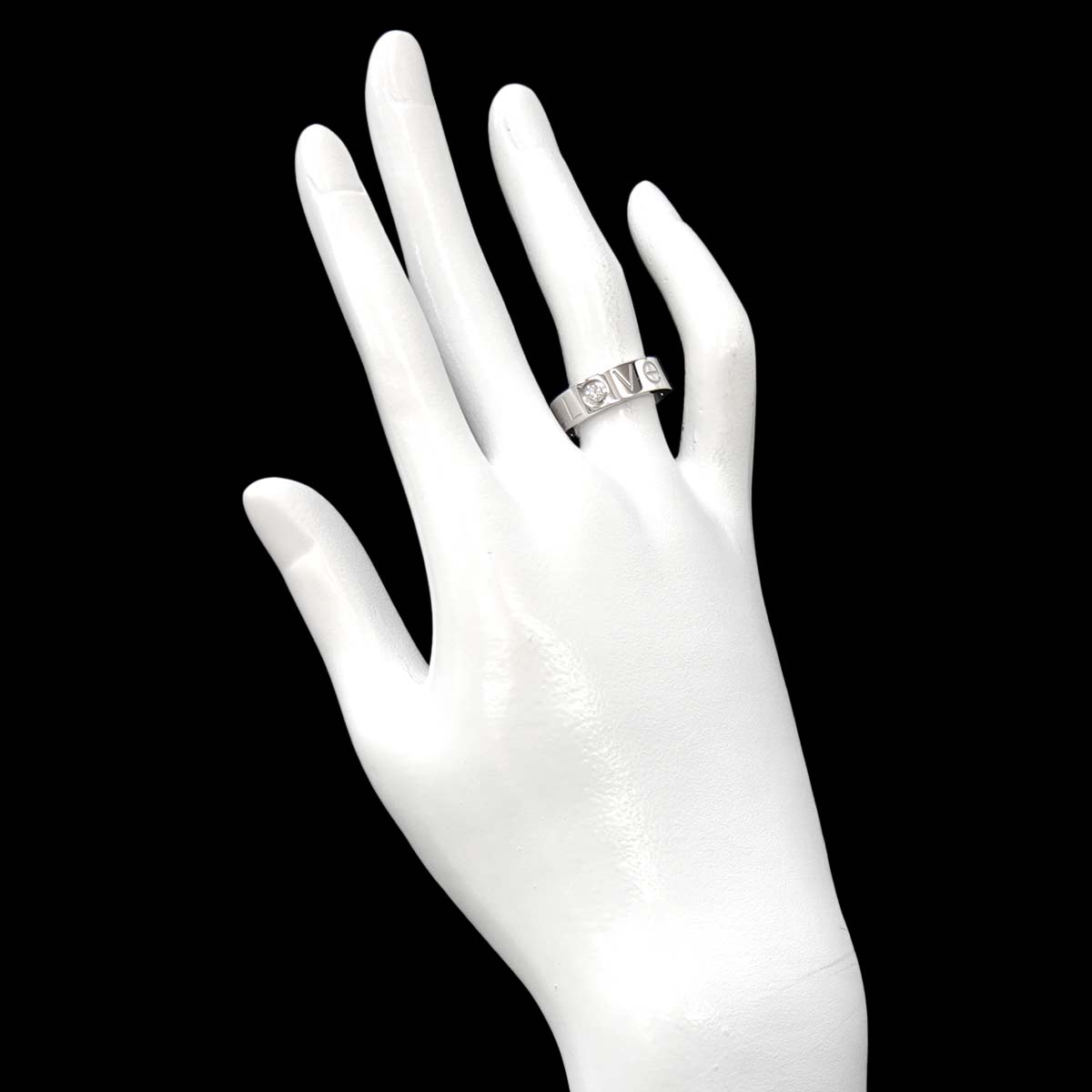 Love Diamond 1P Ring 18K White Gold 750 size51 5.25(US)