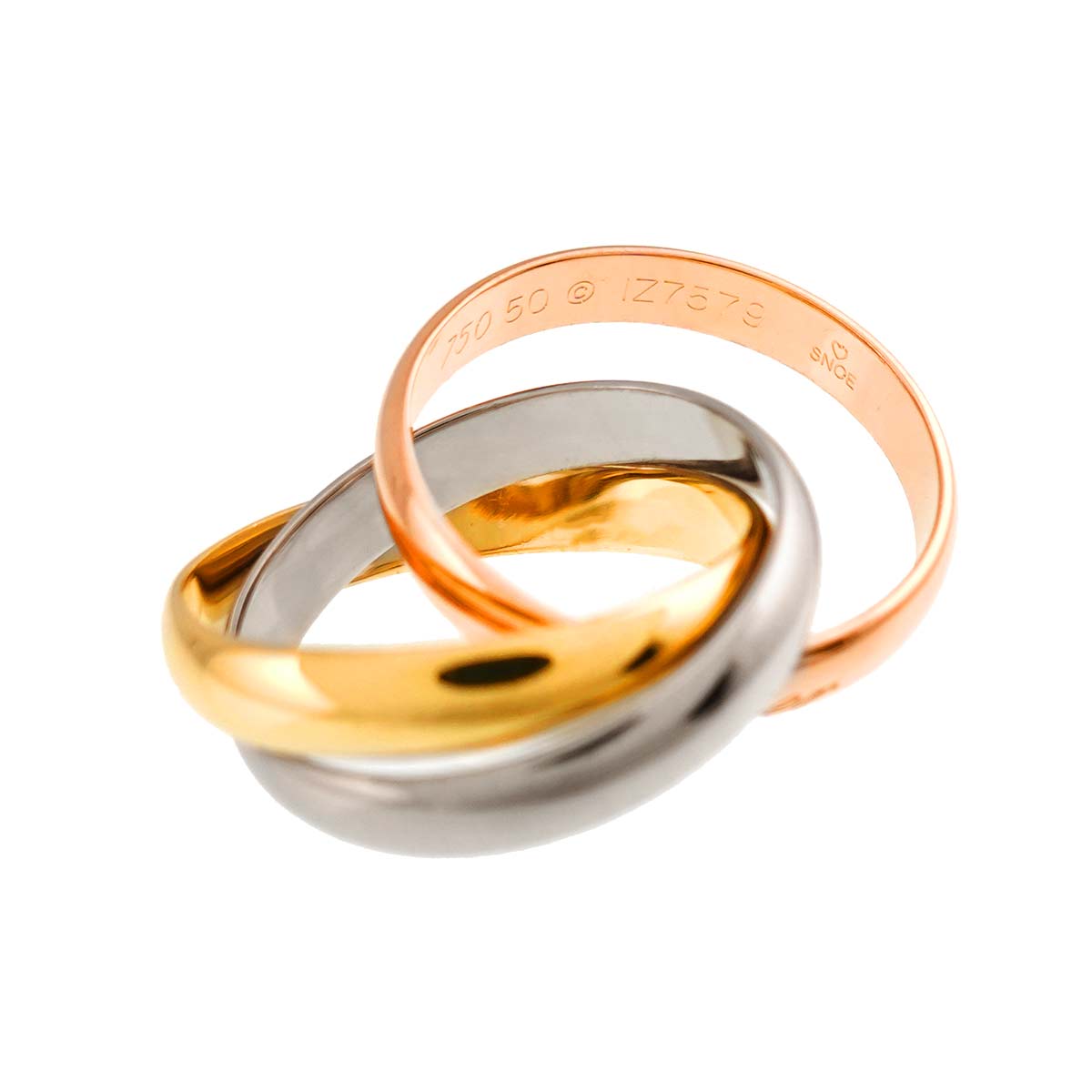 Trinity Ring 18K YG WG PG 750 Size50 5.25(US)