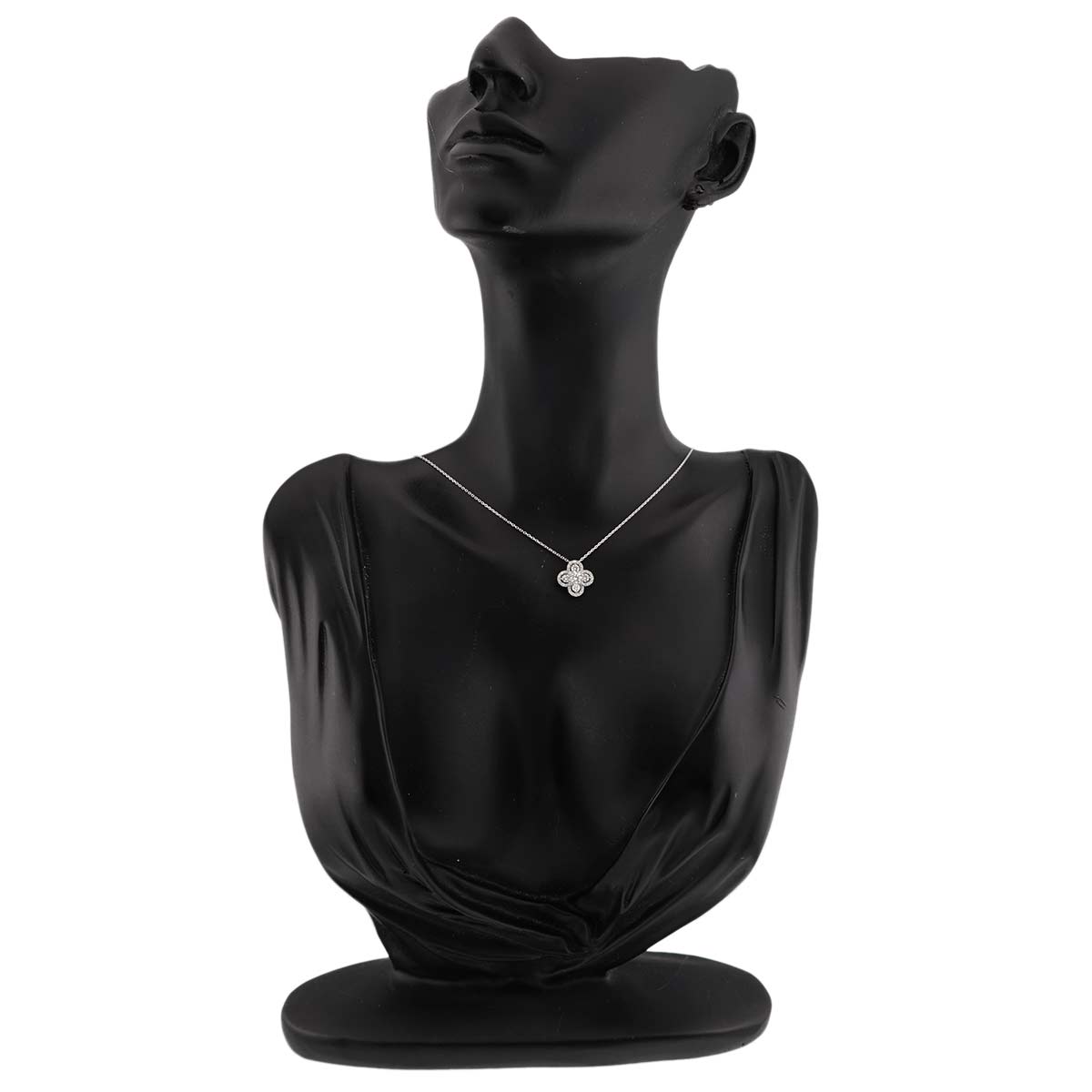 Flower Motif Diamond 0.50ct Necklace Pt Platinum