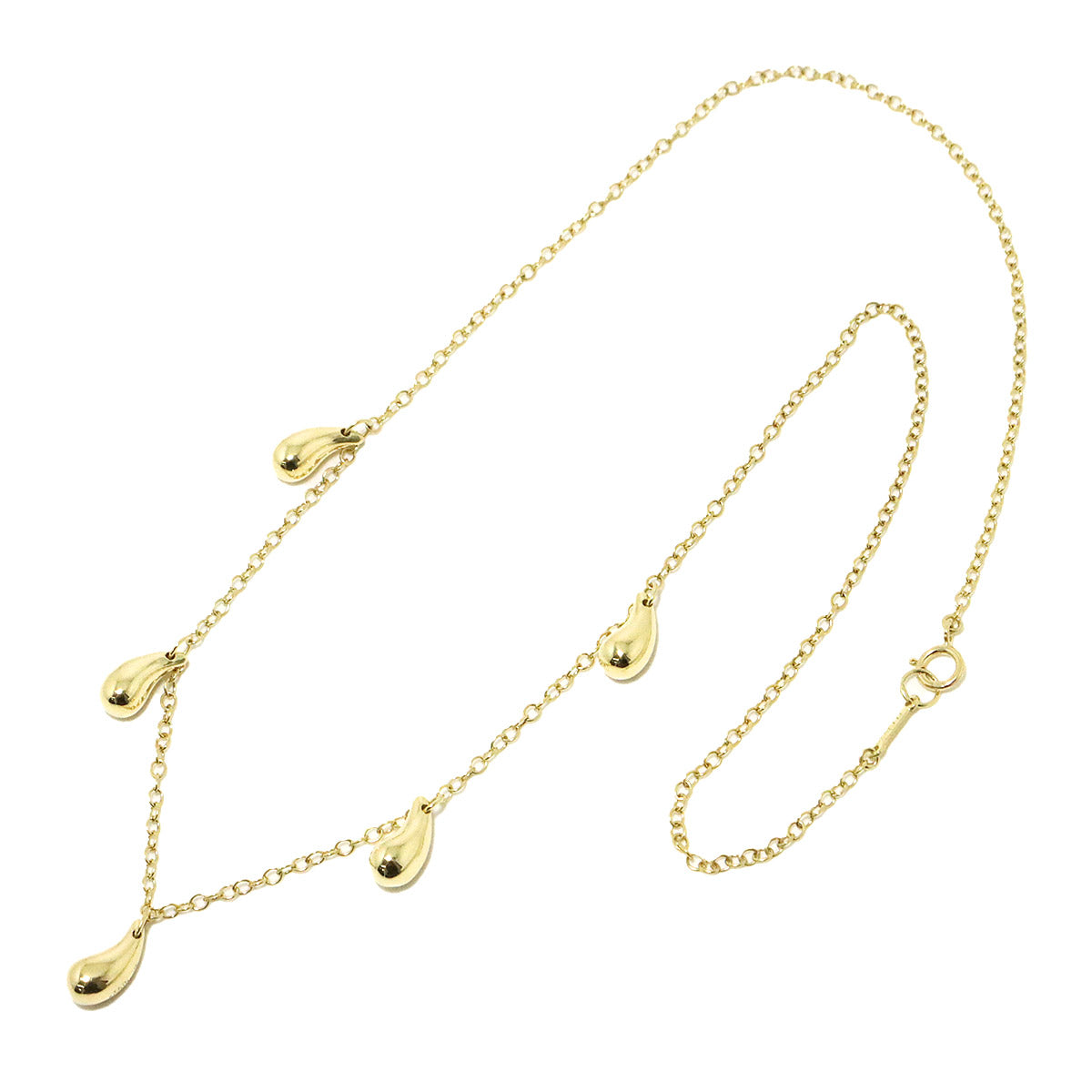 Teardrop 5P Necklace 18K Yellow Gold 750