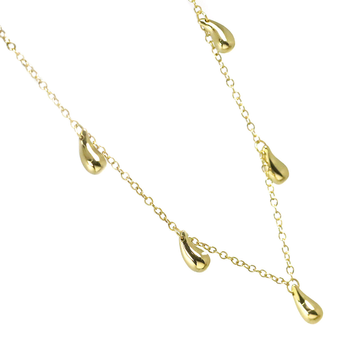 Teardrop 5P Necklace 18K Yellow Gold 750