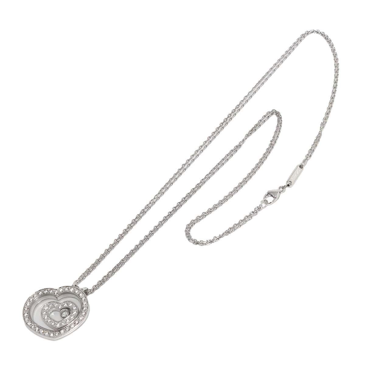 Happy Spirit Heart Diamond Necklace 18K White Gold 750
