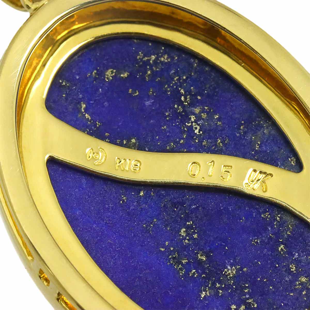 Lapis Lazuli Diamond 0.15ct Necklace K18 YG 750