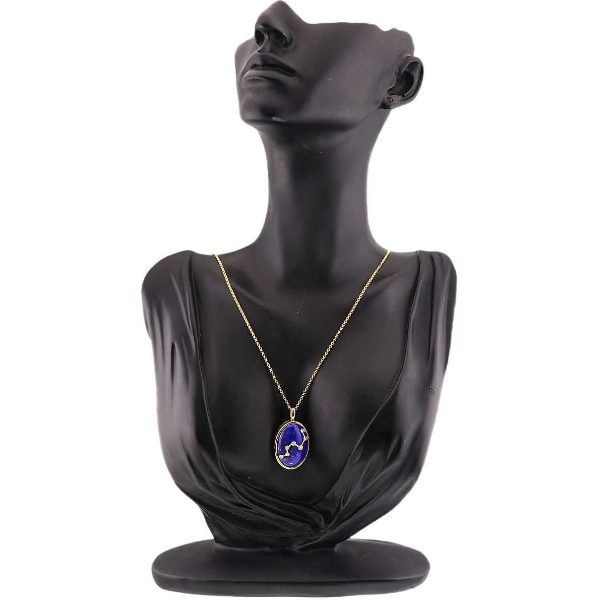 Lapis Lazuli Diamond 0.15ct Necklace K18 YG 750