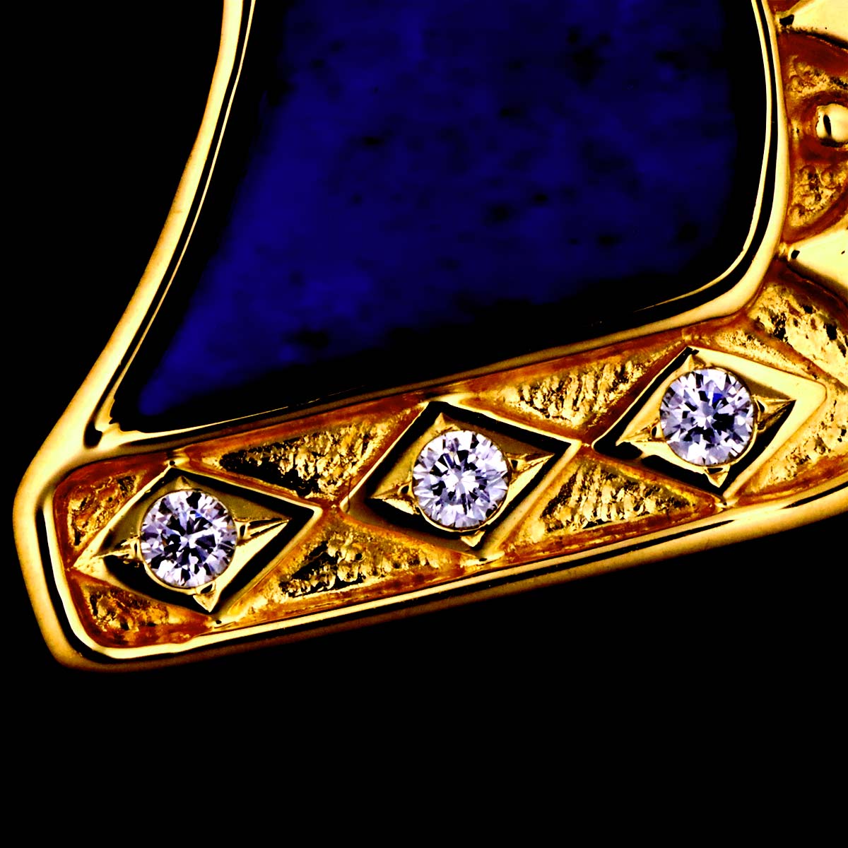 Multi stone Diamond 0.05ct Brooch 18K YG 750