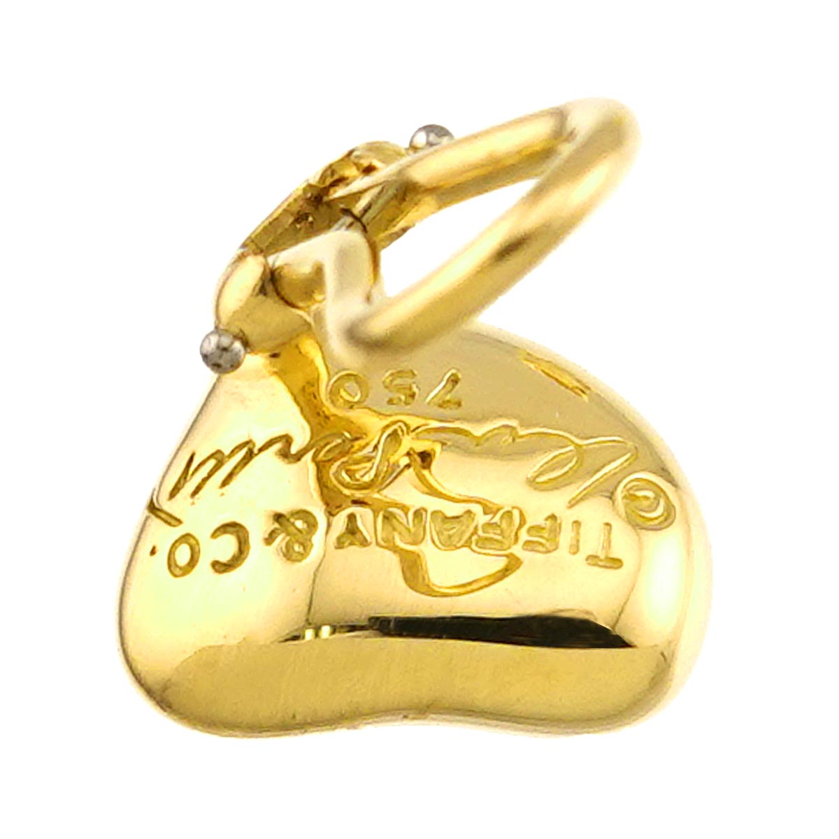 Full Heart Earrings Clip on 18K Yellow Gold 750