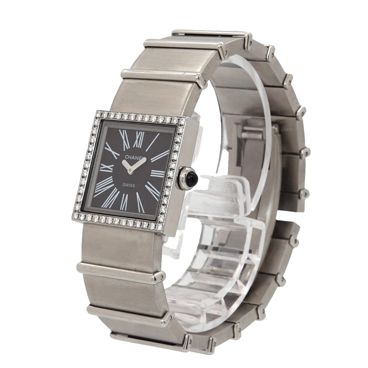 Mademoiselle H0875 Diamond Quartz Black Dial Ladies Watch