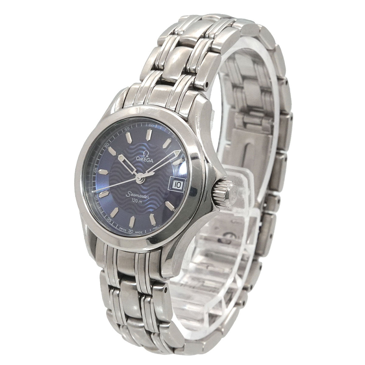 Seamaster 120 2581.81 Date Quartz Blue Dial Ladies Wrist Watch