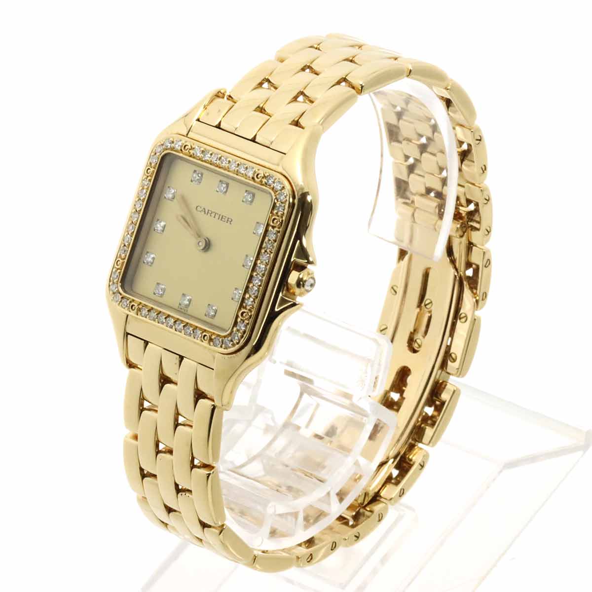 Panthere LM WF4028B9 Quartz 12P Diamond Gold Dial K18YG Watch