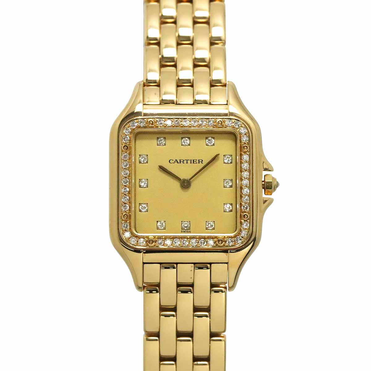 Panthere LM WF4028B9 Quartz 12P Diamond Gold Dial K18YG Watch