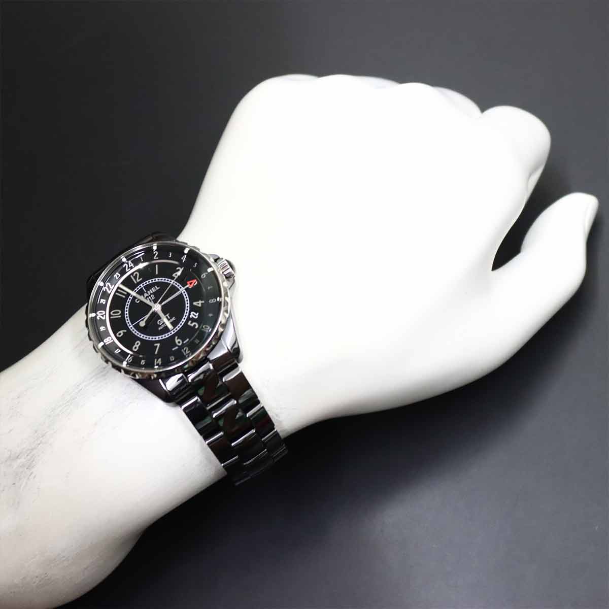 J12 GMT H3102 38mm Automatic Black Ceramic Mens Watch