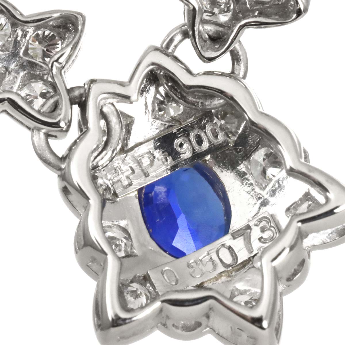 Sapphire 0.73ct Diamond 0.85ct Necklace Platinum