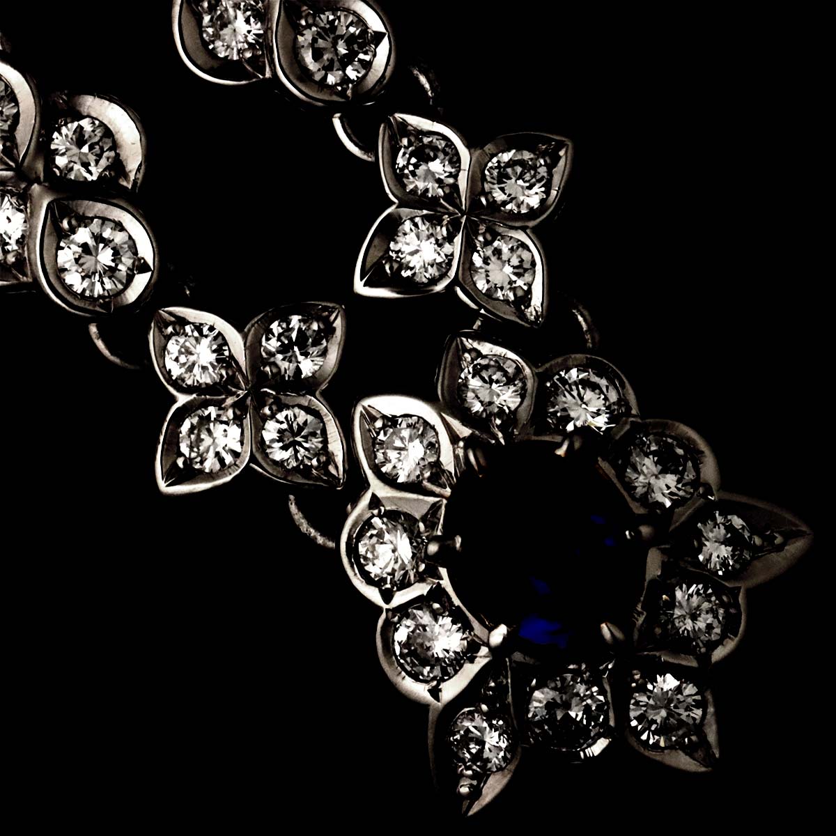 Sapphire 0.73ct Diamond 0.85ct Necklace Platinum