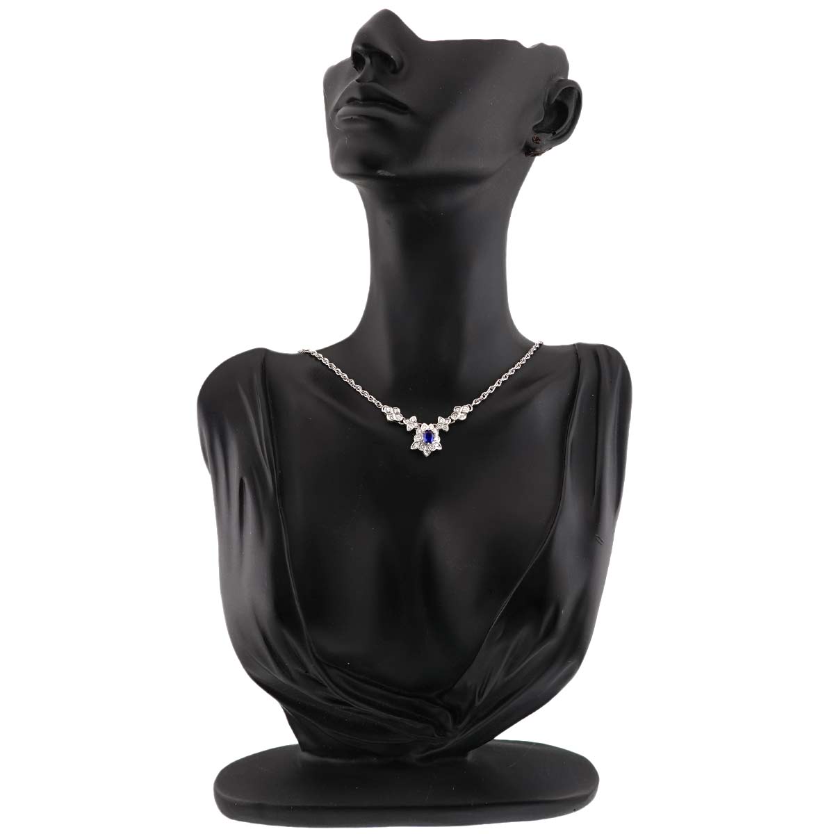 Sapphire 0.73ct Diamond 0.85ct Necklace Platinum