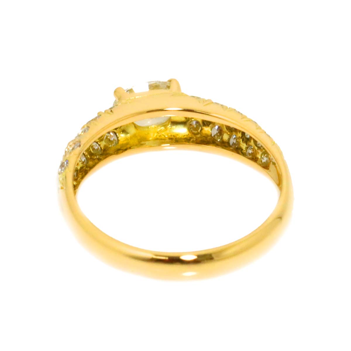 Diamond 0.53ct/0.53ct Ring 18K YG Yellow Gold 750 6(US)